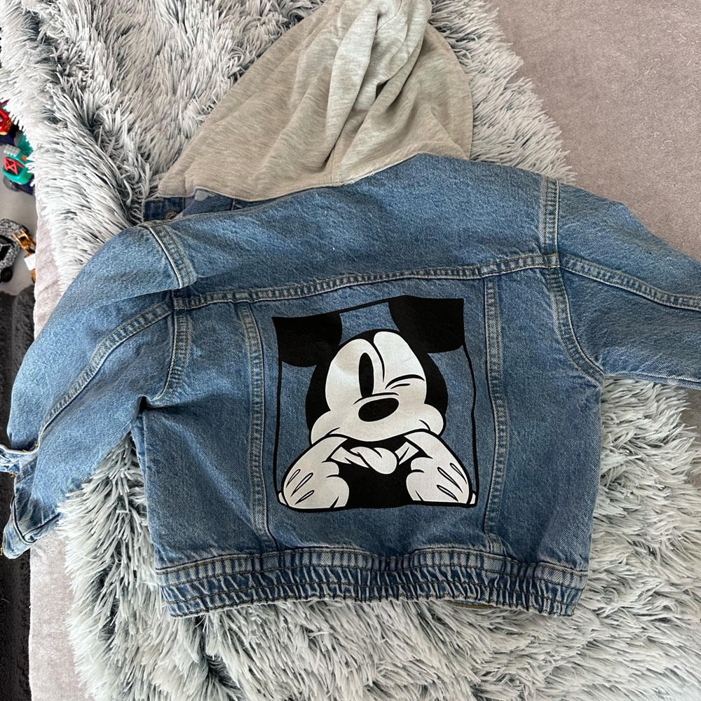 Zara Kids Blue Denim Jacket with Cartoon Design